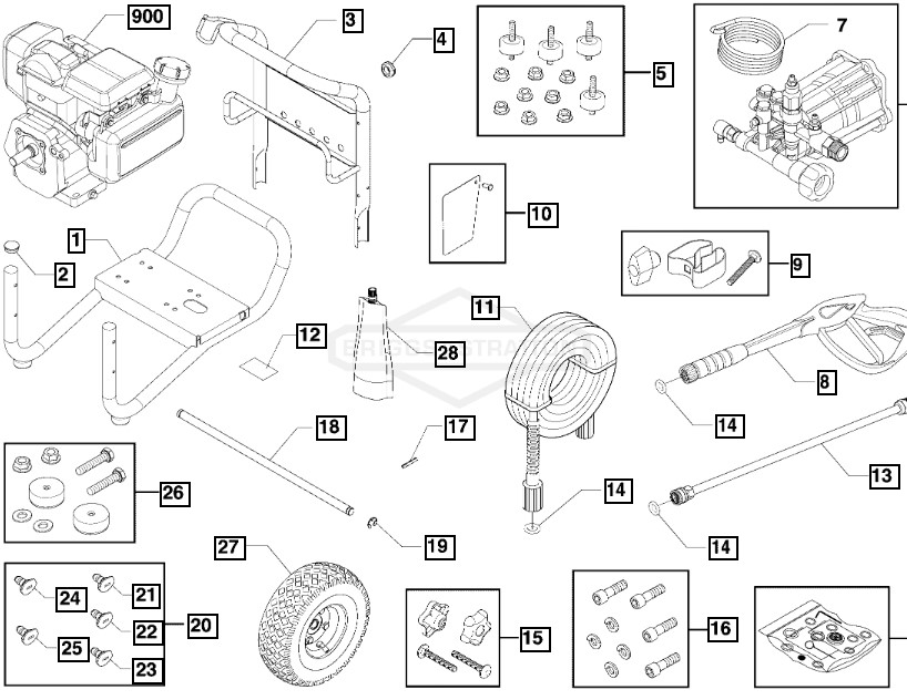 Powerboss 3100 psi pressure washer model 020777 replacement parts & manual